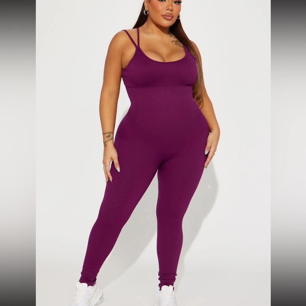 Women's Purple Jumpsuit. Perfect for yoga or Pilates.
